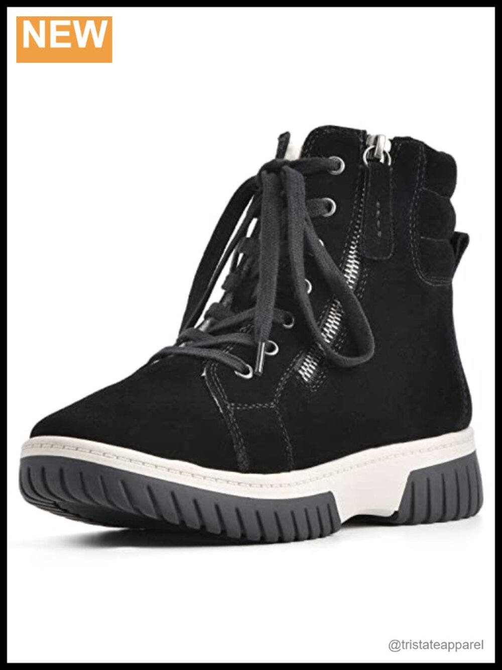 Women's Ankle Booties Cushioned Insole Water Resistant Leather Zip